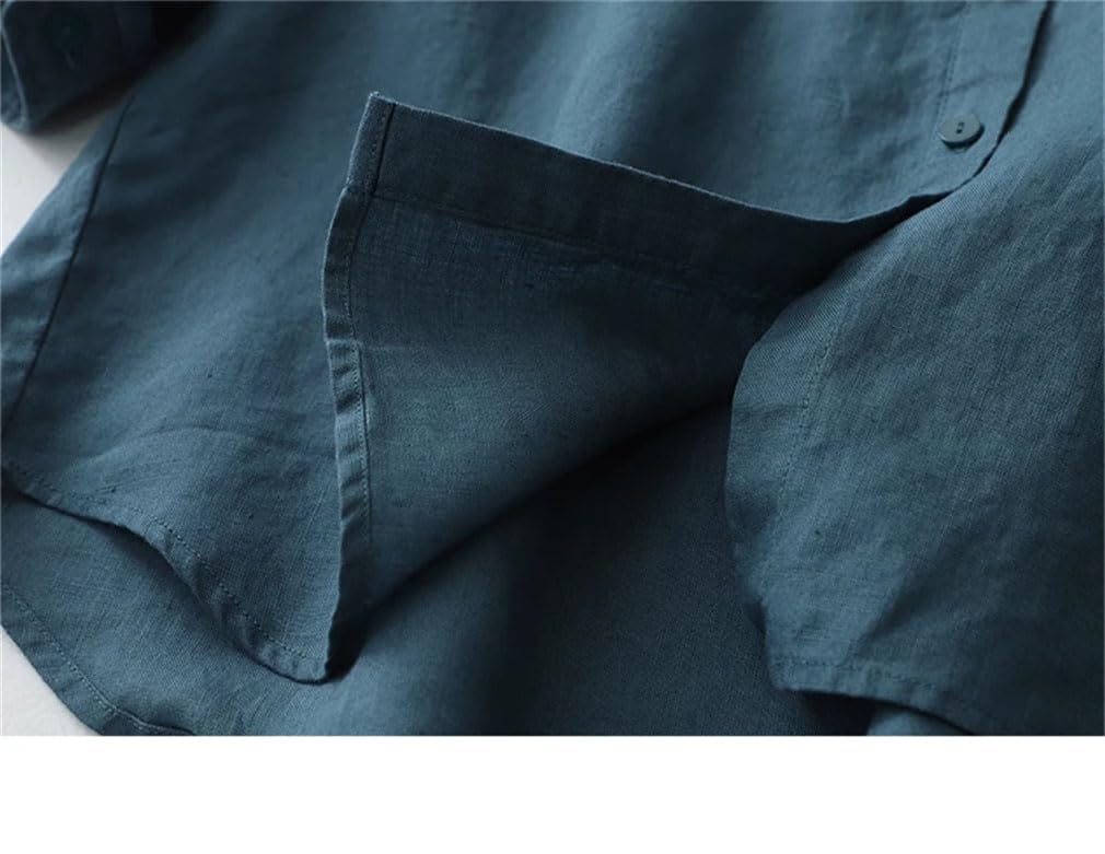 Camicia da donna in lino Primavera ed estate Moda allentata Camicie