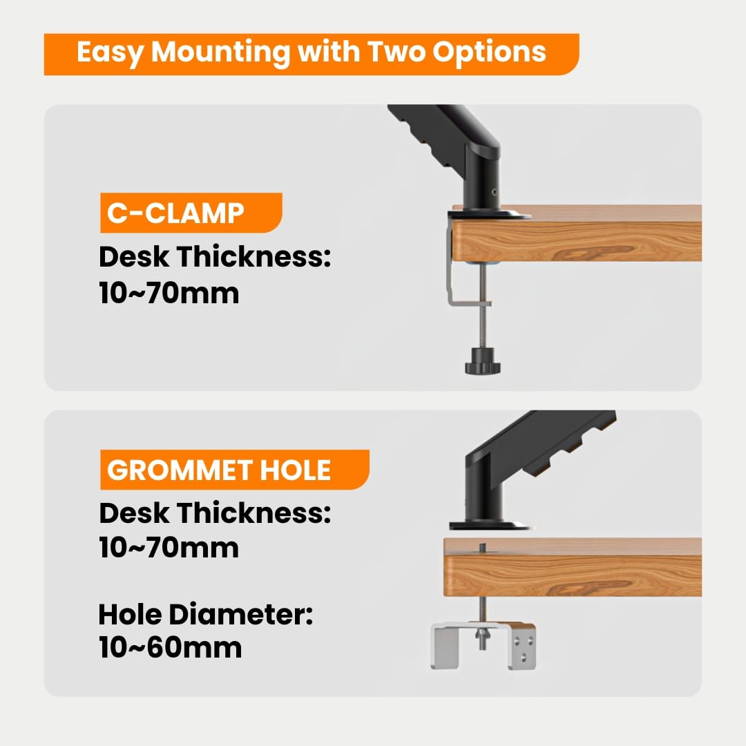 Dyazo Monitor Arm - Adjustable Desk Mount -6