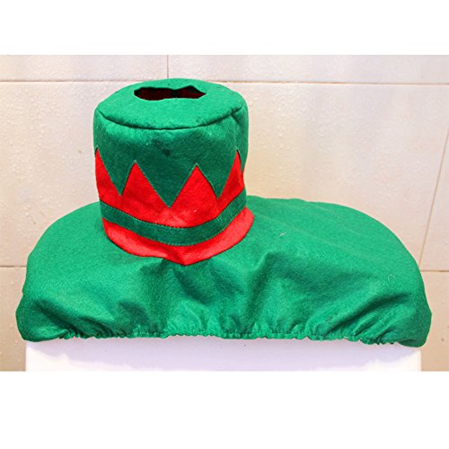 LAEMILIA WC-Sitz Cover Teppich Matte Toilettendeckelbezug Set Weihnachtsschmuck Bad Deko (3PCS) – Bild 5