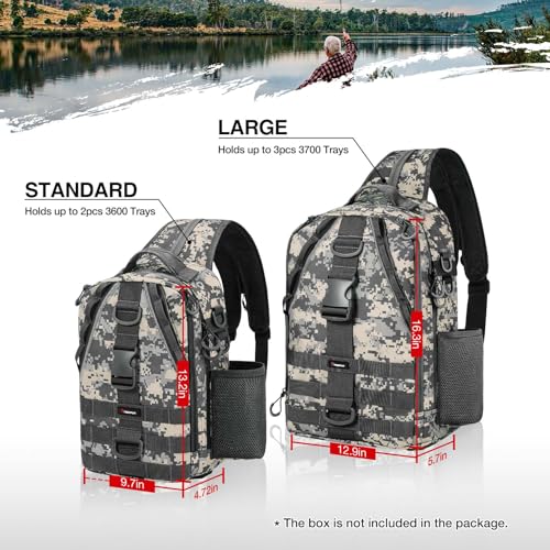 Image of Piscifun Fishing Backpack with Rod Holder, Lightweight Sling Bag Storge Gear and Equipment