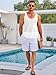 Runcati Mens Sleeveless Tank Tops Knitted Crochet See Through Hollow Out T-Shirts Muscle Summer Beach Hippie Shirts White