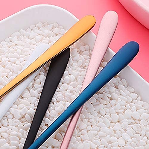 Image of YANCI 8 Pieces Gold Dinner Spoon, Stainless Steel Tablespoons, Korean Soup Spoons for Rice Cereal with Titanium Plating Frosted 8.11 inch Long Handle Spoon, Premium Food Grade Golden Silverware (Random)