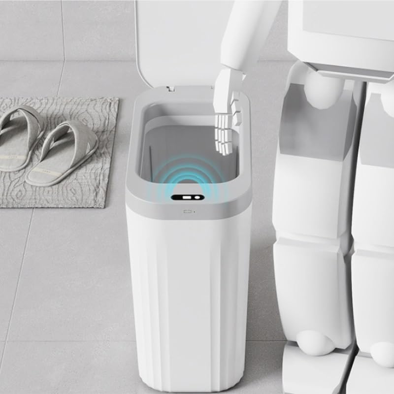 The Smart Sensor Trash Can is Automatic for Home Use in The Living Room Kitchen ABS Garbage
