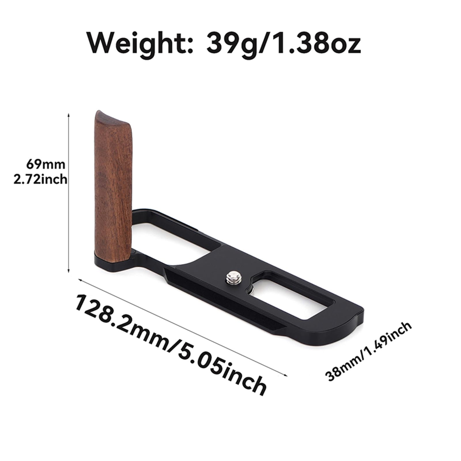 Supporto a L in metallo per Panasonic Lumix L10, colore: nero