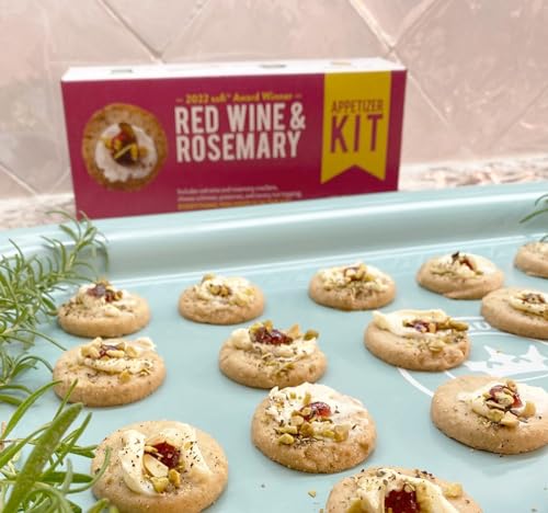 Crackerology Red Wine & Rosemary Gourmet Artisan Snack Kits, 20 Count Crackers Plus Toppings, Easy & Simple Ready-to-Eat, Appetizer For Charcuterie Boards & Party Platters - Large Kit, Single Pack - image 4