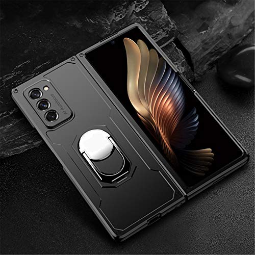 Galaxy Z Fold 2 5G ケース Galaxy Z Fold 2 5G 指輪 ケースGalaxy Z Fold 2 カバー Galaxy Z Fold 2 5G カバー Galaxy Z Fold 2 tpu ケースソフトバンクソニー【Cavor】tpu+pcアーマーハイブリッド三重構造バックホルスターに耐震性 指紋を防止する肌の感覚 携帯カバー 耐衝撃 横置きスタンド機能 ワイヤレス充電対応【ブラック】