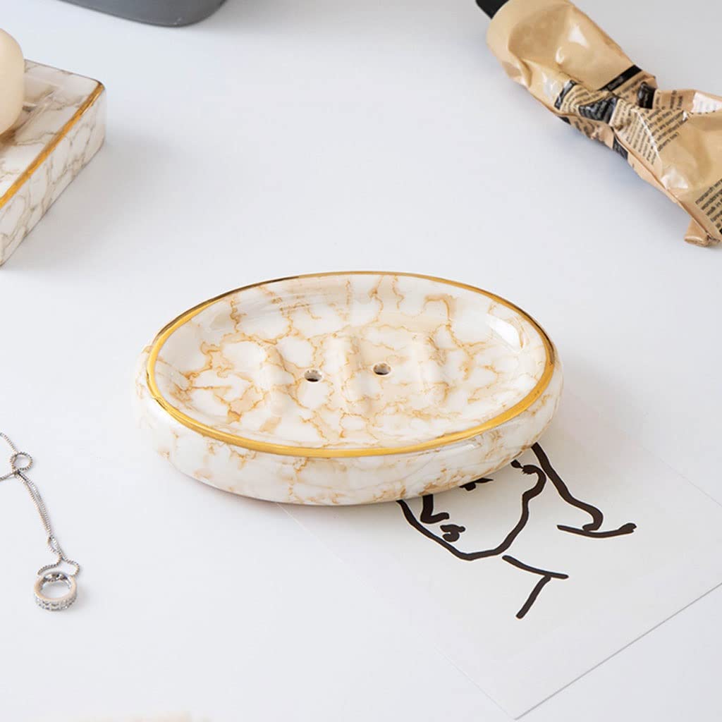 Jabonera Autodrenante Drenaje de cerámica nórdica jabonera de encimera con encimera lavabo interior baño baño inodoro drenaje jabón plato baño suministros de baño Jabonera Jabonera Guardar