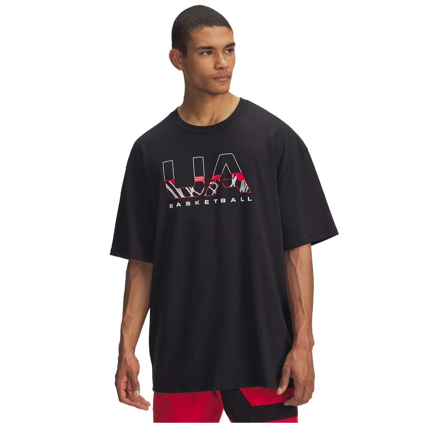 UA M HWT Hoops Branded SS Tişört Erkek