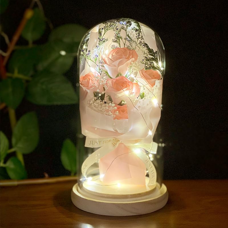 SUNTEROM 造花 バラ ゴールドローズ バレンタインデー 枯れない花 プレゼント 誕生日プレゼント 女性 人気 母の日 母親 薔薇 彼女 ライト 父さん お母さん 結婚祝い クリスマス