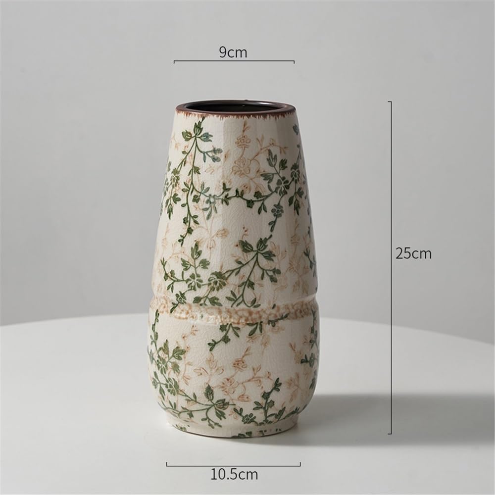 Jarrón Decorativo Pequeño jarrón de cerámica Retro, Adorno Floral hidropónico for Sala Estar, Varios tamaños Disponibles para Decorar el hogar(Grande)