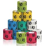 Vet Wrap for Dogs,Bandage Wrap,12Pcs 2 Inches X 5 Yards Pet PreWrap Cohesive Bandages Bulk Self Adhesive Dog Paw Protector for Horse, Cat, Bird, Pet Animal