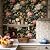 EchoSphere 16.9" x118" Vintage Peel and Stick Wallpaper Floral and Leaf Wall Paper for Bedroom Self Adhesive Contact Paper DIY Removable Wallpaper for Livingroom Cabinets Drawer Covering Vinyl Dark