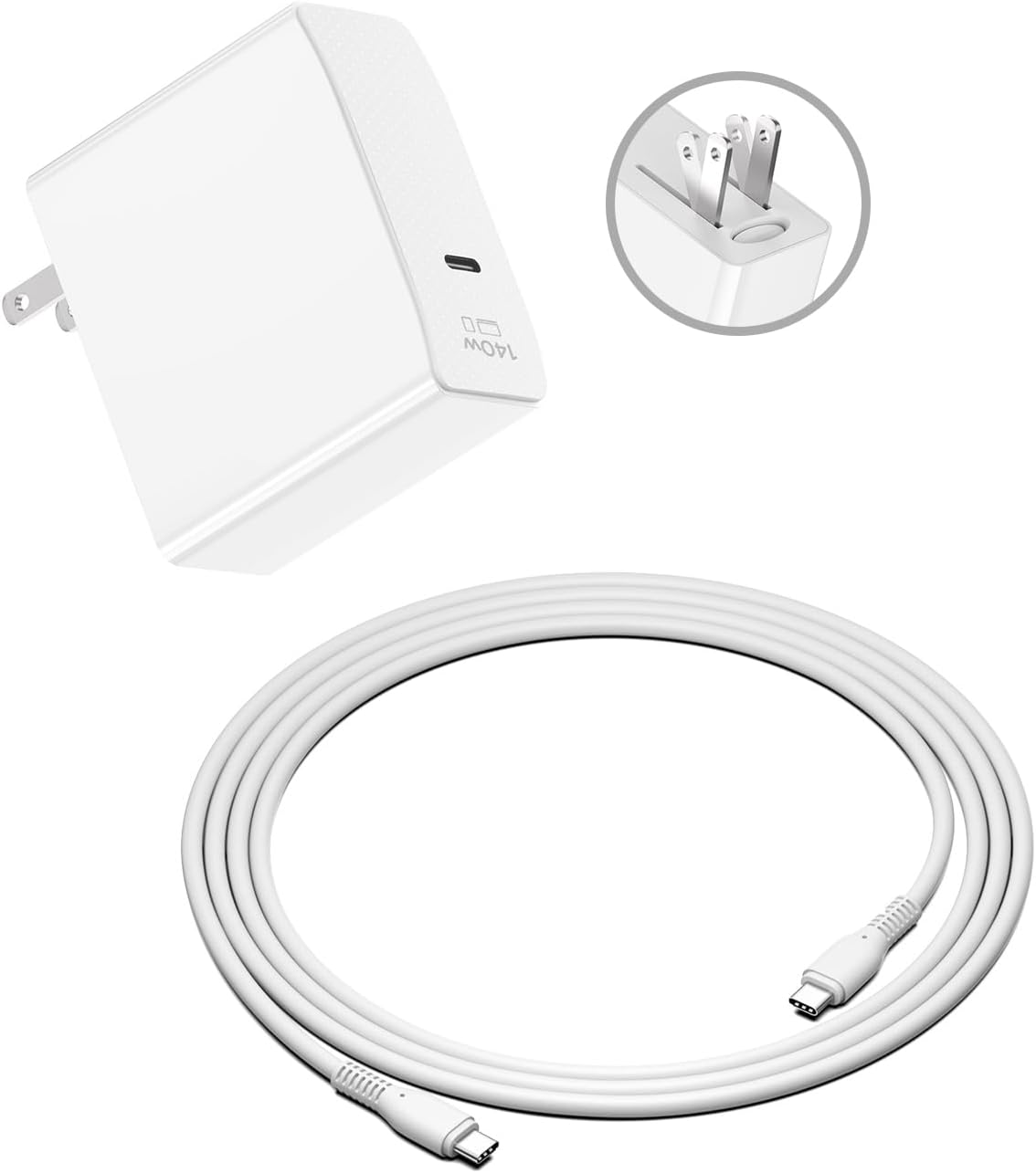 KFD 140W USB C Charger 28V5A PD3.1 Foldable Fast GaN Charger Adapter for Starlink Mini MacBook Pro/Air Surface Lenovo Razer Dell HP Asus Acer MSI Laptop Chromebook Steam Deck DJI Anker 737 Power Bank