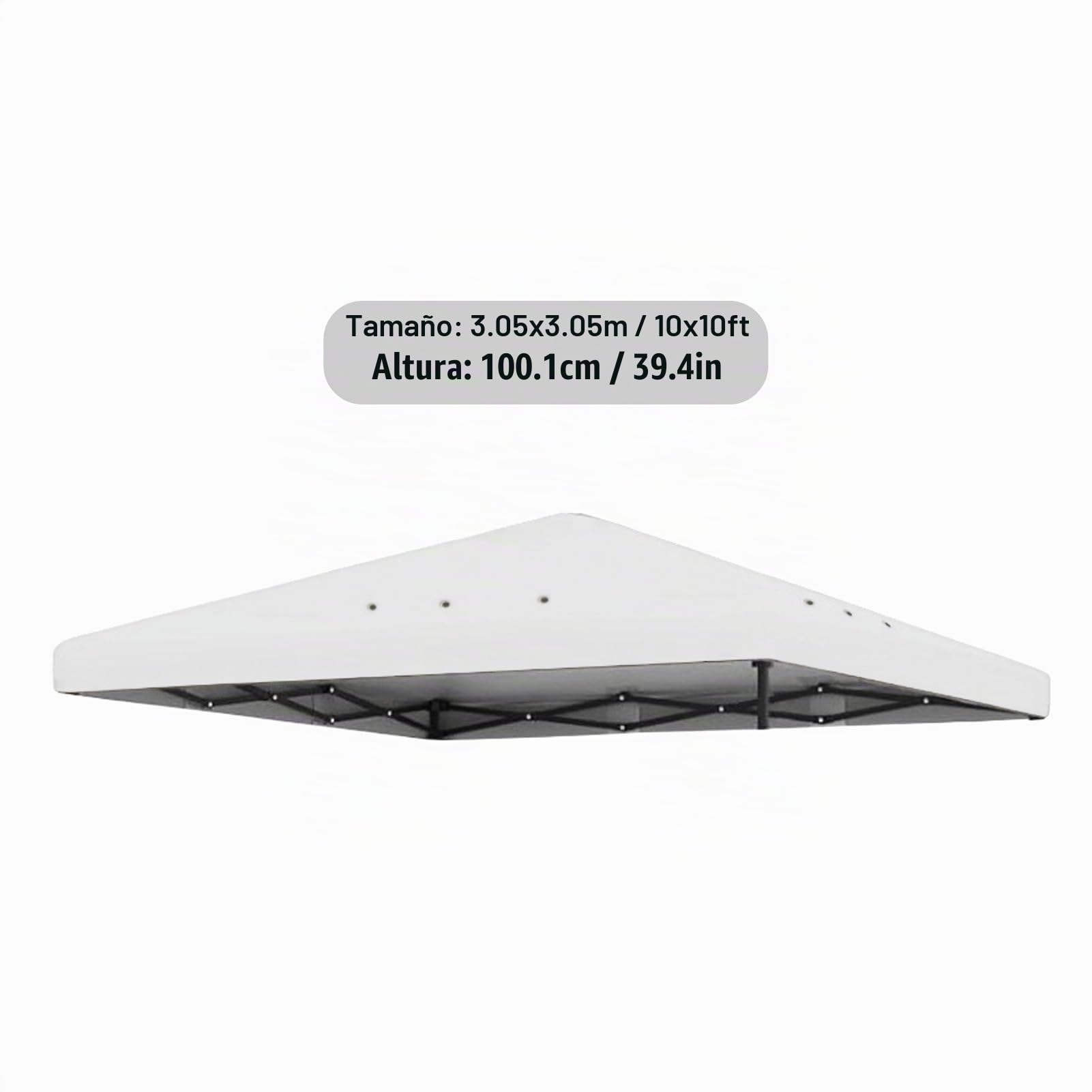 lyrlody Cenador 3x3m, Techo de Repuesto para Cenador de Jardín, Cenador Plegable Impermeable, Impermeable, Estable, para Marco de Dosel, Fiesta en el Jardín Al Aire Libre, 4 Esquinas