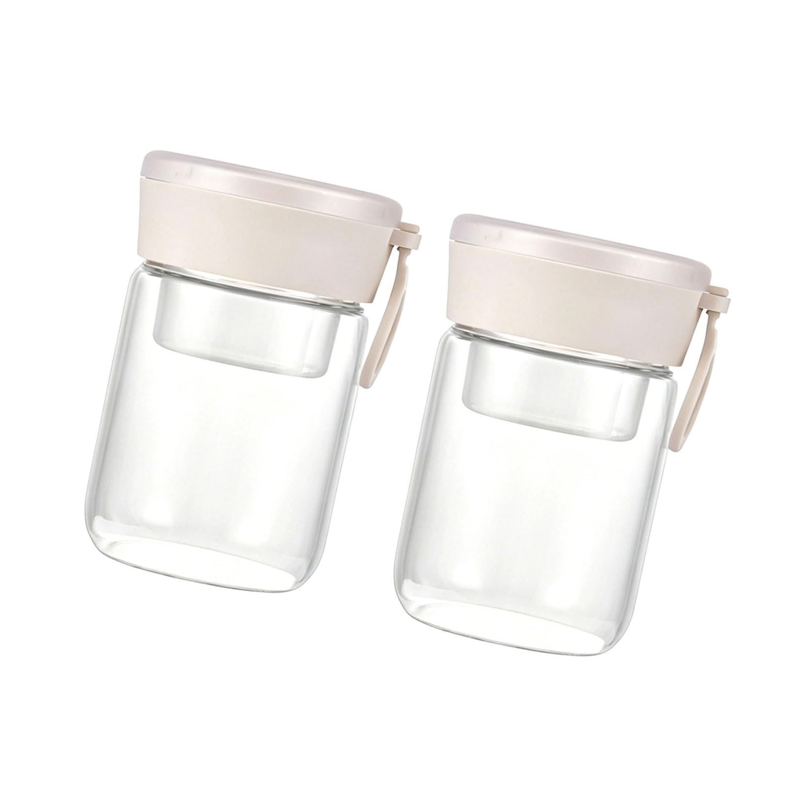 HGENAHGTF 20Oz Overnight Oat Container with Lid and Spoon Wide Mouth Glass Jars with, Overnight Oat Jar for Salad Yogurts Glass Oatmeal Jars with and Spoon