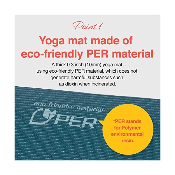 Primasole Yoga Mat Eco-Friendly Material 1/2"(10mm) Non-Slip Yoga Pilates Fitness at Home & Gym Twin Color Jango Green/Black PSS91NH075A