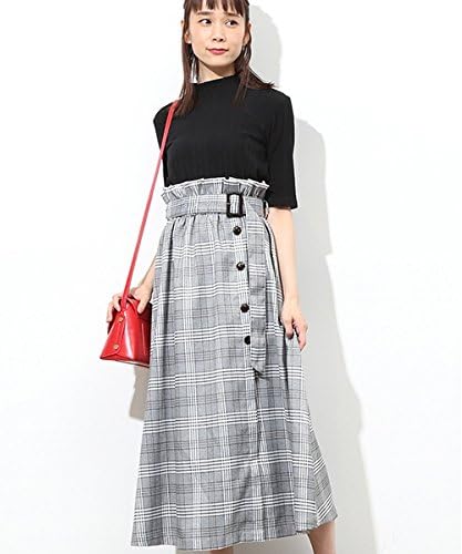 Amazon Co Jp ビス Vis ベルト付ドッキングワンピース ブラック系 02 F 服 ファッション小物