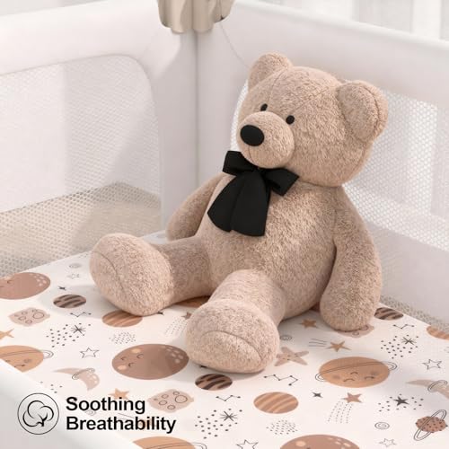 Image of Baby Bassinet Sheets for Baby Boy Girls,4-Pack Fitted Bassinet Sheets Set Compatible with Halo Bassinest Swivel Sleeper,Baby Delight,Angelbliss,32 inchX16 inch (Starry Universe)