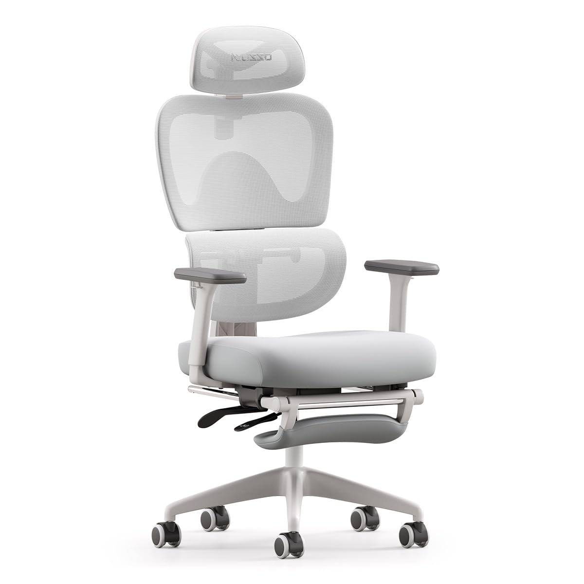 MUSSO E600SE - Silla de oficina ergonómica, 3 niveles ajustables, reposabrazos y reposacabezas ajustables 3D con reposapiés, adaptada para mujeres y adolescentes, protección de la columna vertebral,