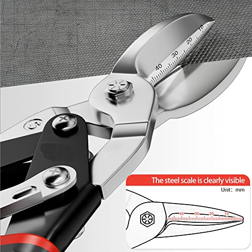 Airaj Pro 10 In Aviation Tin Snips Straight Cut,Industrial Cr-Mo Metal Snips With Double Lever, Heavy Duty Tin Snips For Cutting Sheet Metal, Chrome Vanadium Steel #TOP3