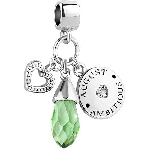 LovelyJewelry December Birthday Heart Love Simulated Birthstone Charms for Bracelets