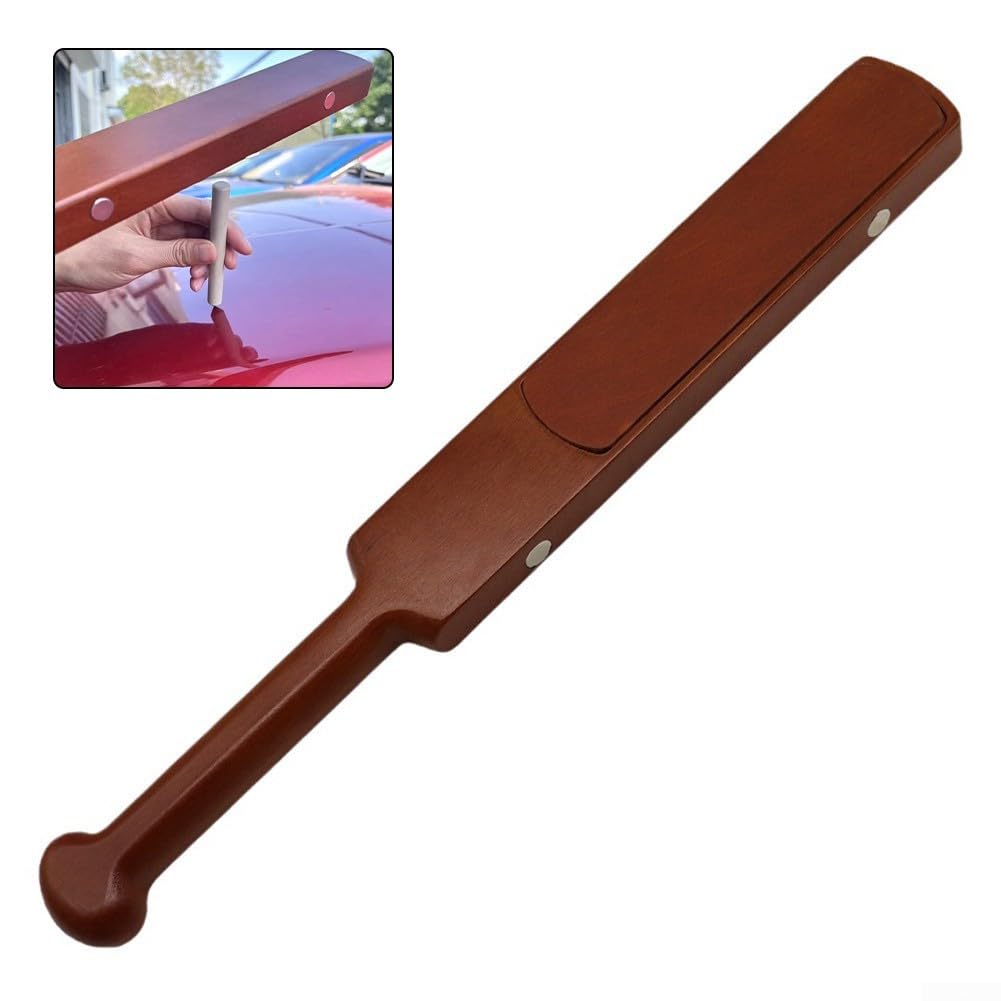 Eawfgtuw Marteau en bois durci - Outil de réparation de bosses - Poignée longue de 350 mm - Outil de débosselage sans peinture - Pour camion, SUV, moto