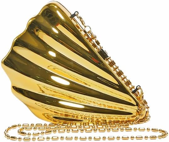 Image of Metallic Acrylic Evening Handbag for Women | Crossbody Sling Bags with Detachable Chain Strap Glossy Stylish Ladies Girls Small Size Cute Party Wedding Bag
