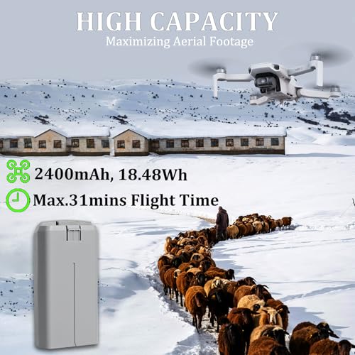 Image of 2 Pack Mini 2 Series Intelligent Flight Battery for DJI Mini 4K, Mini 2 SE, Mini 2, Mini SE with Extended Capacity 2400mAh-7.7V Max.31 Mins Flying for Drone Replacement