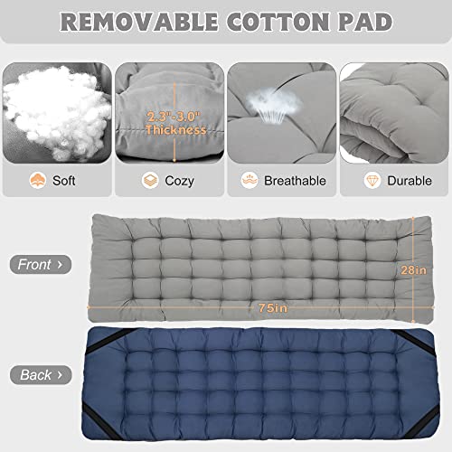 Image of ABORON Camping Cot for Adult 28 inch Extra Wide, 2PK Heavy-Duty 1200D Oxford Cot for Sleeping, Portable Folding Camp Bed with Mat & Carry Bag