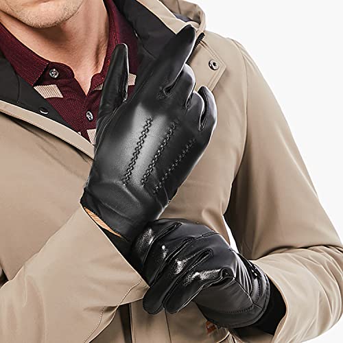 BISON DENIM Winter Sheepskin Leather Gloves