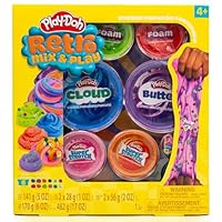 Play-Doh Retro Mix & Play Scented Compounds – Cloud, Butter, Foam, Super Stretch, Sensory Dough, Kit, Gifts for Kids, Sensory Toys, Party Favors for Kids 8-12, Playdoh Compound Packs