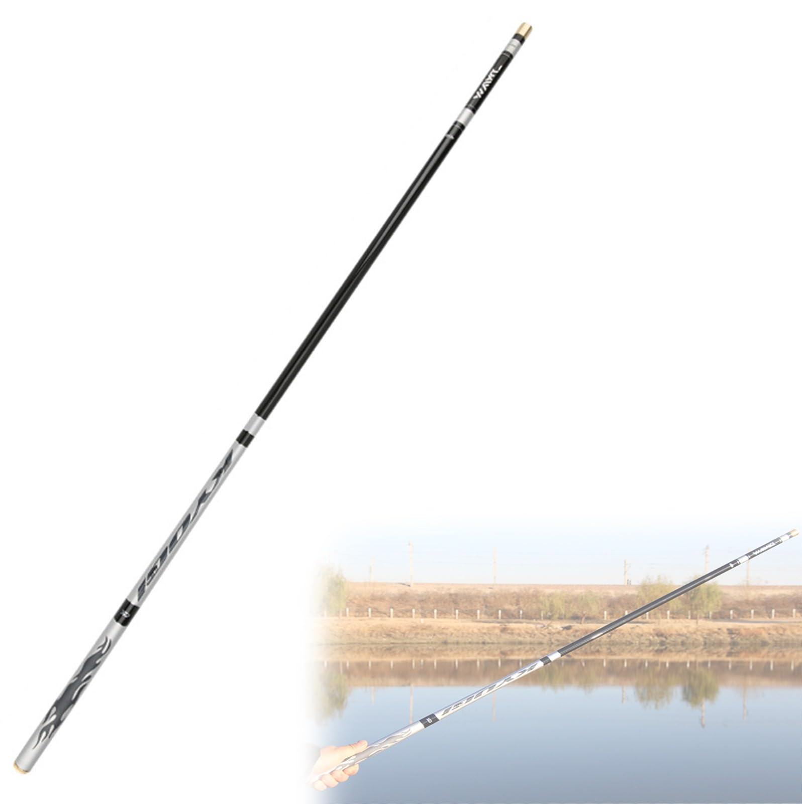 CañAs De Pescar Surfcasting Extra largas de Alta Fibra de Carbono telescópica Polo energía de la Mano caña de Pescar, 2,7 m-7,2 m, caña de Pescar Manual Ultraligera y ultrarresistente