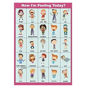 “Hoe ik voel me vandaag?”Posters, gevoelens Chart(Emotions Poster) voor peuter en kind. Perfect educatief hulpmiddel en klassikaal decoraties voor klaslokaal, thuisschool, leraren en ouders (17×24”)