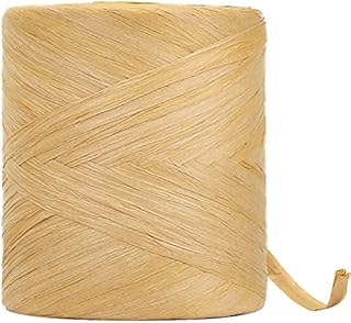 200M Raffia Ribbon, Paper Ribbon Natural Rafia Yarn Packing Paper Twine for Gift Wrapping, Crochet Crafting, Craft DIY Decoration