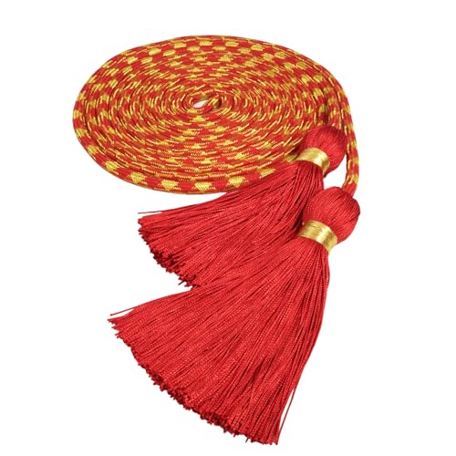 Needzo Red Cincture for Albs Liturgical Rope Belt for Priests, Deacons and Bishops, 169 Inches Long2