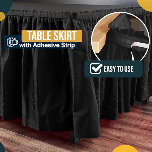 Exquisite UNKNOWN Black Table Skirt 6 Pack 29 Inch X 14' Disposable Plastic Table Skirts For Rectangle Tables 6Ft + Or Round Tables thumb #2