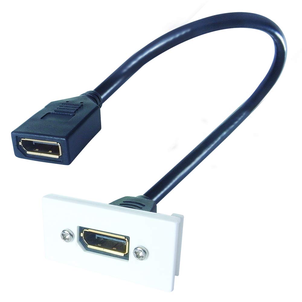 connektgear 0.2m AV Snap-In DisplayPort Module 25 x 50mm - Socket to Socket - White