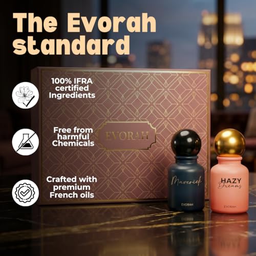 Image of House Of Evorah Luxury His & Her Evening Fragrance Set (2 X 25 ml) - Maverick & Hazy Dreams | Perfume Set For Couple Gift Pack | Couple Perfume