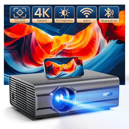 4K Supported Outdoor Movie Projector with WiFi 6 and Bluetooth 5.2