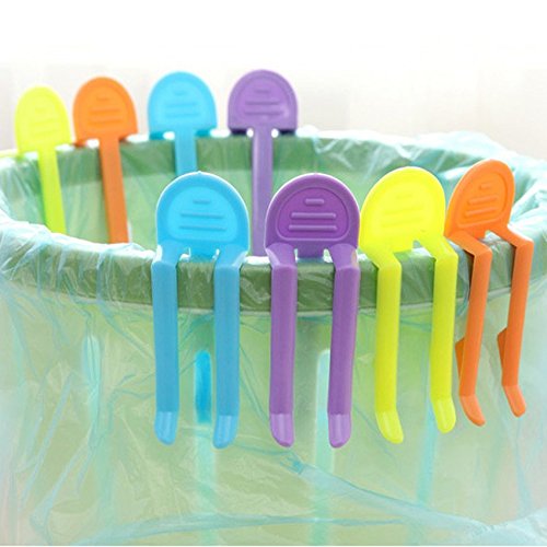 Pindia Random Color Set of 4 Plastic Anti-Slip Fixation Clip Holder for Waste Basket Garbage Bin Clamp (B01FZBH6DM) Amazon Price History, Amazon Price Tracker