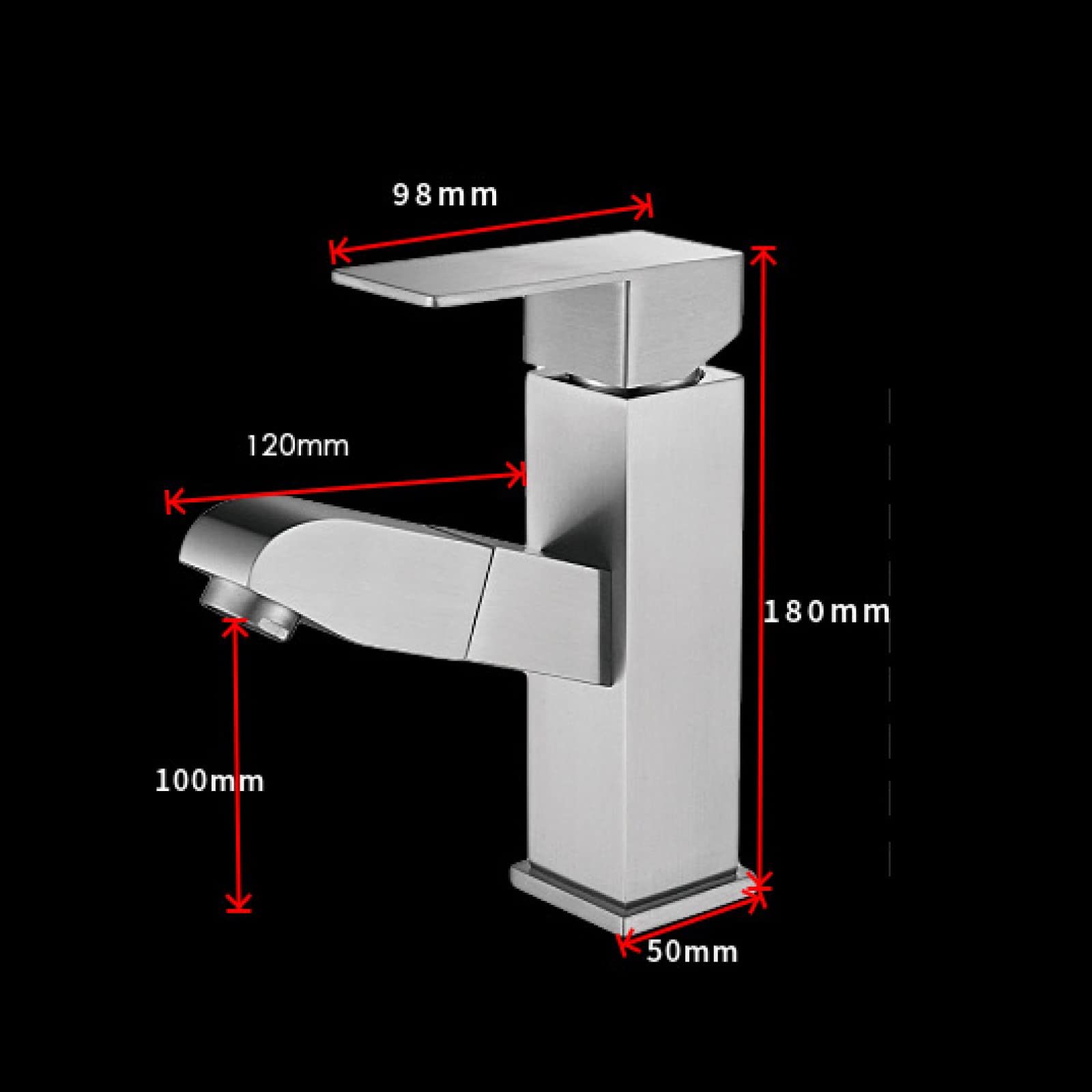 Miscelatore per lavabo con Rubinetto Estraibile per Acqua Calda e Fredda, Maniglia Singola Girevole, Maniglia Singola Retrattile Multifunzionale, Rubinetto per lavabo Multifunzionale per Bagno