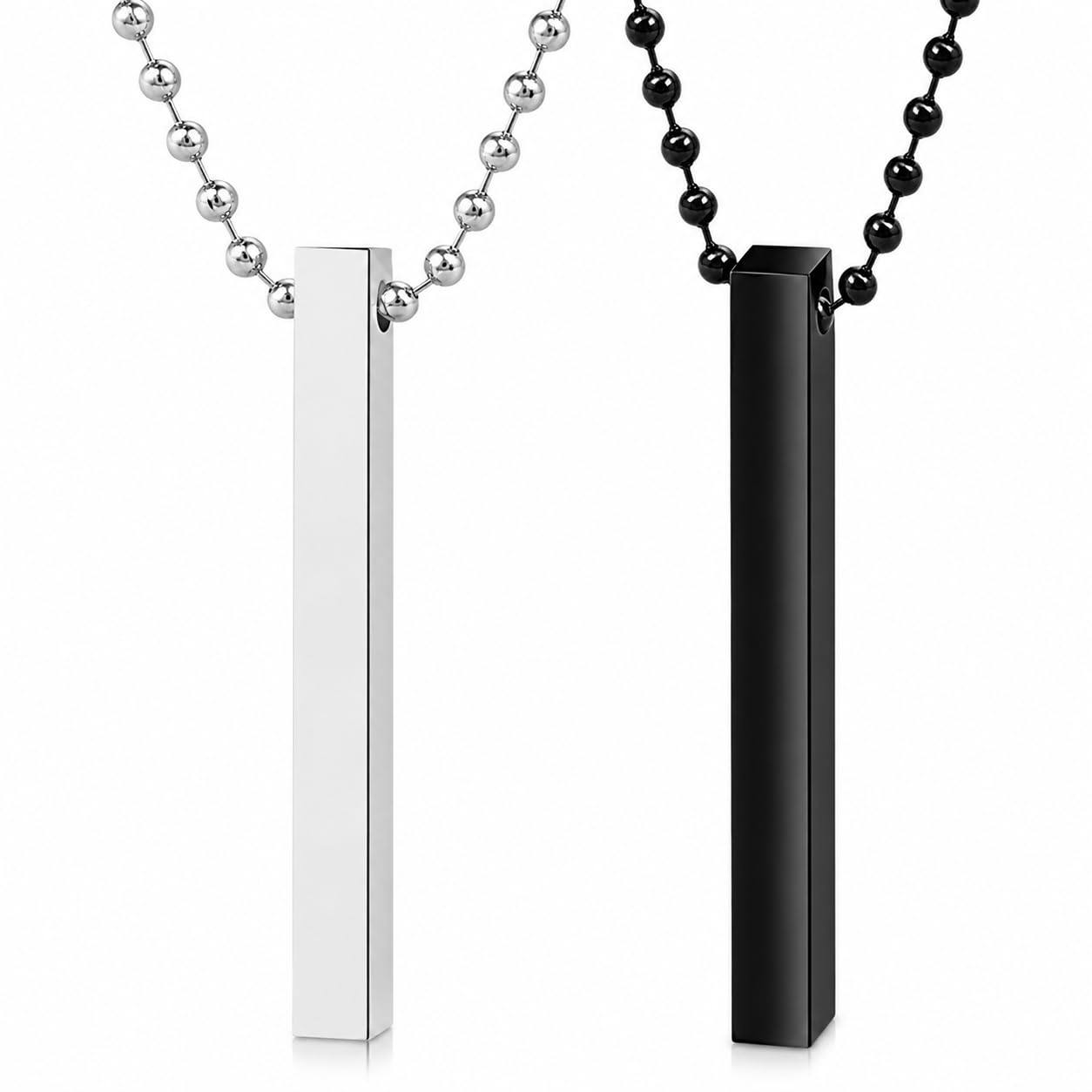 Elegant Pendant Necklace Collection for Men & Women – Silver And Black Bar Religious, Minimalist & Modern Designs Pack of 2-picture-15