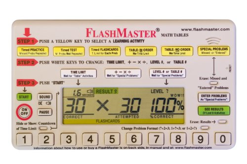 flashmaster handheld computer for mastering all basic math facts 3 month warranty