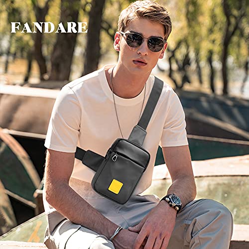 FANDARE Sling Bag Small Backpack Bags for Men Chest Pack Shoulder Backpacks Crossbody Bags Multipurpose Daypacks Outdoor Sport Travel Running Hiking Waterproof Lightweight Nylon Gray - Image 2