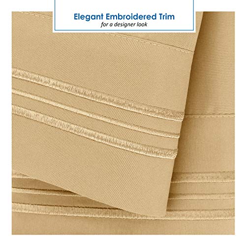 Image of Nestl Camel Gold Short Queen Sheets for RV, Hotel Luxury RV Queen Sheets Set, 6 Piece Fitted Bed Sheet Set and Pillowcases, Super Soft, Wrinkle-Free, and Breathable Camper Bedding
