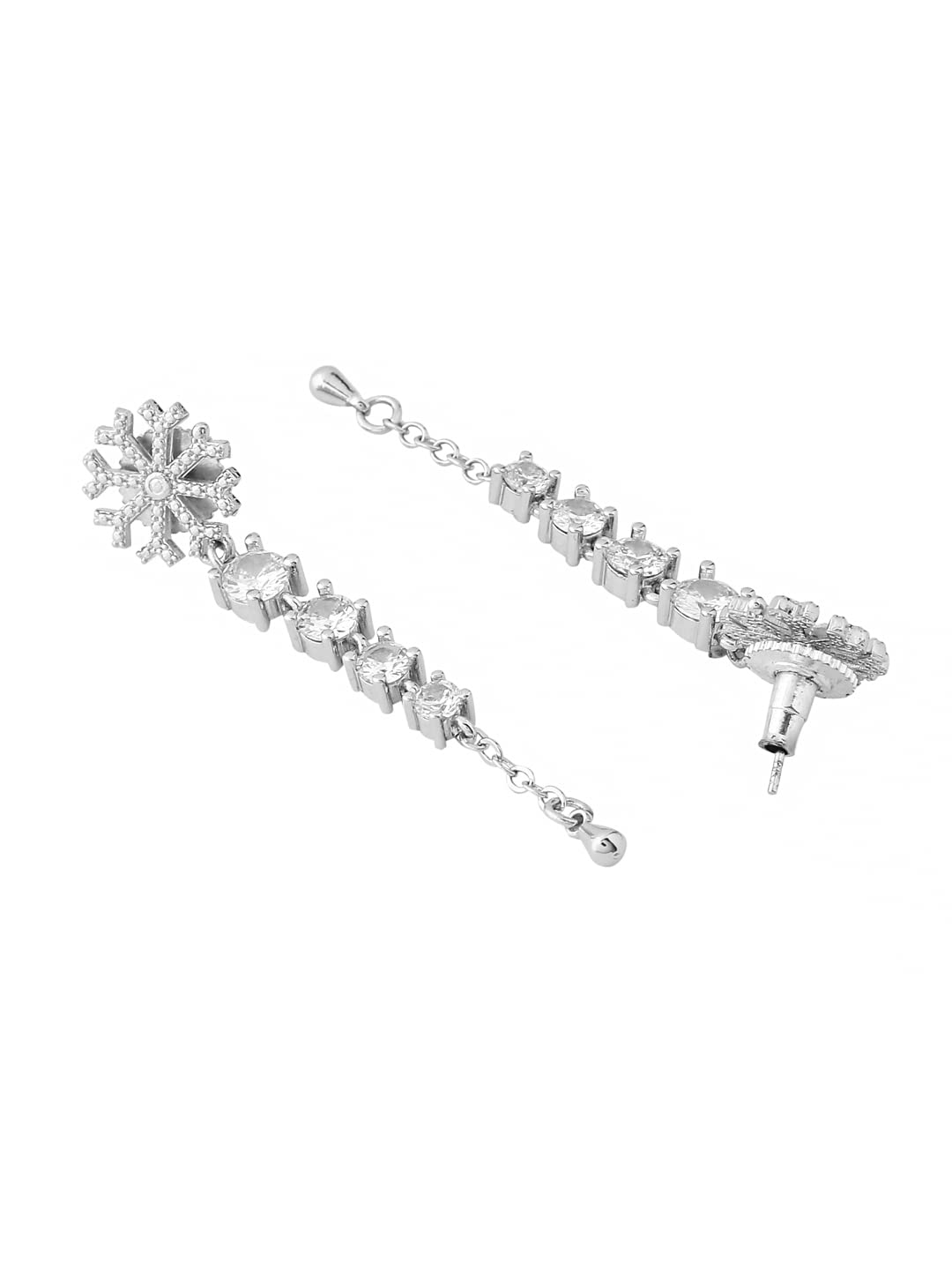 Crystal Danglers Earrings for Silver Long Chain Dangler