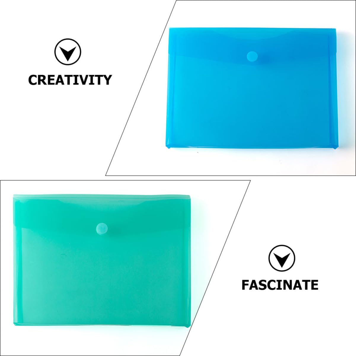 Operitacx 14pezzi Buste Documenti Colorate Organizer Riutilizzabili Plastica Per Archiviazione Per Ufficio e Scuola Chiusura Con Pulsante Di Sicurezza