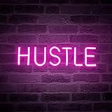 Hustle Neon Sign for Wall Decor Large LED Neon Lights Party Decorations for Bedroom 19.7x5' Night...