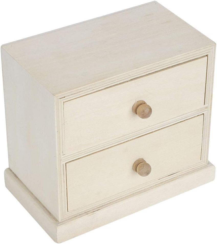 HERCHR Natural Wooden Desktop Organizer, Unfinished Wood