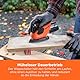 BLACK+DECKER Dreieckschleifer Mouse für staubfreies Schleifen (55 Watt Schleifmaschine, Schleifplatte 133 x 95 mm, Schleifen/Polieren, inkl. Schleifpapiere + Fingerschleifpapier) BEW230BCA